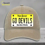 Go Devils Novelty License Plate Hat Tag Unconstructed Cotton / Khaki