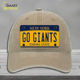 New York Go Giants Novelty License Plate Hat Tag Unconstructed Cotton Khaki