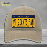 Number 1 Giants Fan New York Novelty License Plate Hat Tag Unconstructed Cotton Khaki