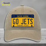 New York Go Jets Novelty License Plate Hat Tag Unconstructed Cotton Khaki