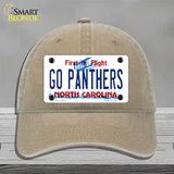Go Panthers North Carolina Novelty License Plate Hat Tag Unconstructed Cotton Khaki
