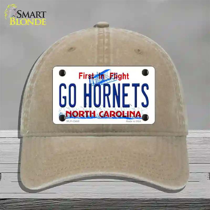 Hornets Fan Novelty License Plate Hat Tag Unconstructed Cotton Khaki