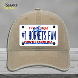 Number 1 Hornets Fan Novelty License Plate Hat Tag Unconstructed Cotton Khaki