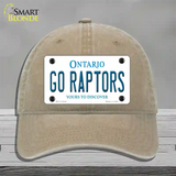 Go Raptors Novelty License Plate Hat Tag Unconstructed Cotton Khaki