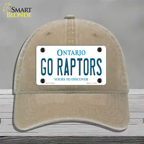 Go Raptors Novelty License Plate Hat Tag Unconstructed Cotton / Khaki