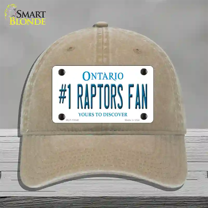 Number 1 Raptors Fan Novelty License Plate Hat Tag Unconstructed Cotton Khaki