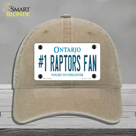 Number 1 Raptors Fan Novelty License Plate Hat Tag Unconstructed Cotton / Khaki