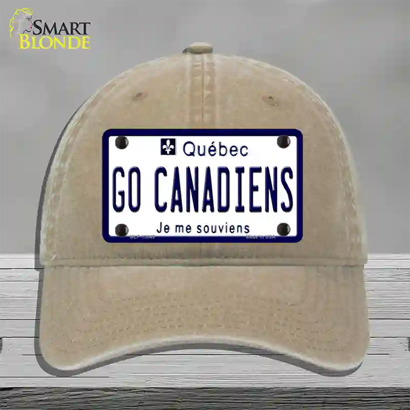 Go Canadiens Novelty License Plate Hat Tag Unconstructed Cotton / Khaki