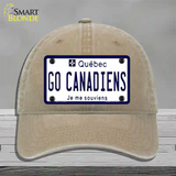 Go Canadiens Novelty License Plate Hat Tag Unconstructed Cotton / Khaki