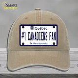 Number 1 Canadiens Fan Novelty License Plate Hat Tag Unconstructed Cotton / Khaki