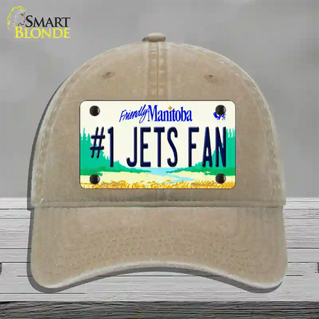 Number 1 Jets Fan Manitoba Novelty License Plate Hat Tag Unconstructed Cotton / Khaki