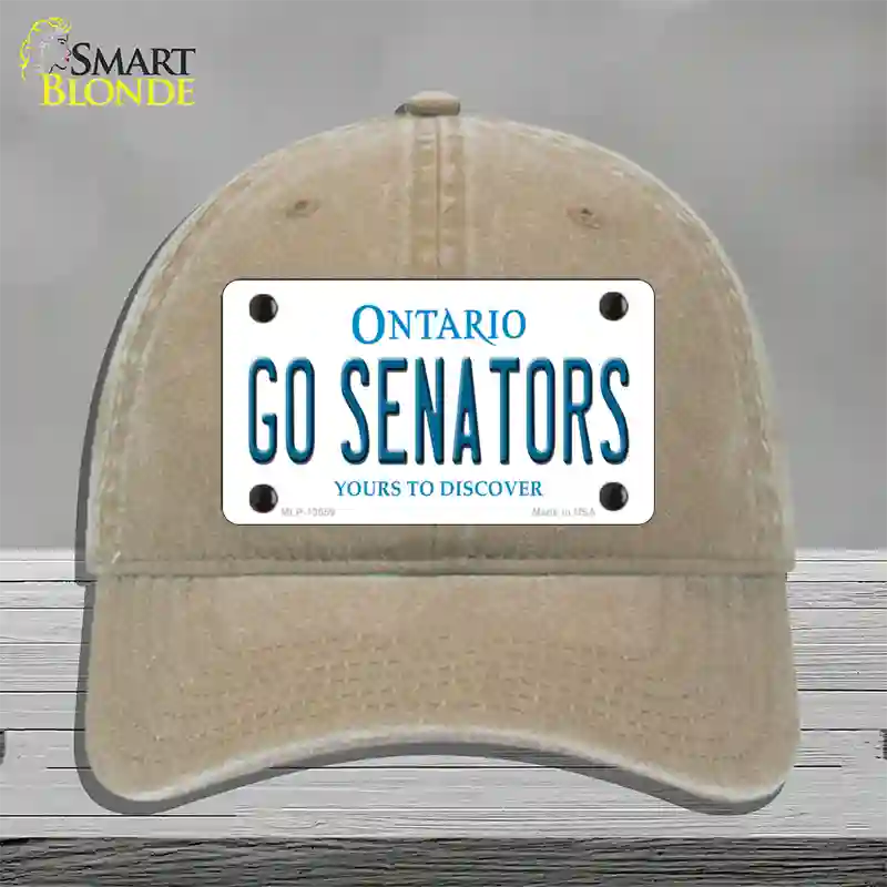 Go Senators Novelty License Plate Hat Tag Unconstructed Cotton Khaki