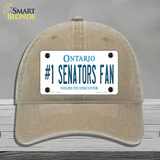 Number 1 Senators Fan Novelty License Plate Hat Tag Unconstructed Cotton Khaki