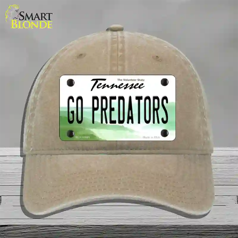 Go Predators Novelty License Plate Hat Tag Unconstructed Cotton Khaki
