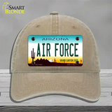 Air Force Arizona Novelty License Plate Hat Tag Unconstructed Cotton Khaki