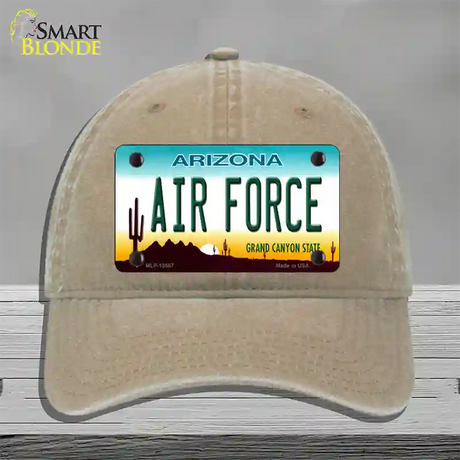 Air Force Arizona Novelty License Plate Hat Tag Unconstructed Cotton / Khaki
