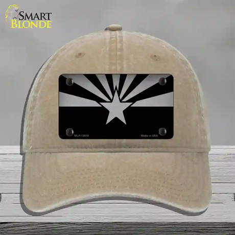 Arizona Flag Black  Novelty License Plate Hat Tag Unconstructed Cotton / Khaki