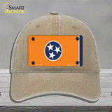 Tennessee Flag Orange Novelty License Plate Hat Tag Unconstructed Cotton Khaki