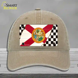 Florida Racing Flag Novelty License Plate Hat Tag Unconstructed Cotton Khaki