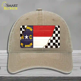 North Carolina Racing Flag Novelty License Plate Hat Tag Unconstructed Cotton Khaki