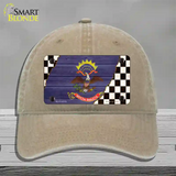 North Dakota Racing Flag Novelty License Plate Hat Tag Unconstructed Cotton Khaki