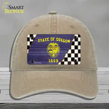 Oregon Racing Flag Novelty License Plate Hat Tag Unconstructed Cotton Khaki