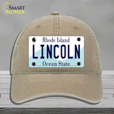 Lincoln Rhode Island Novelty License Plate Hat Novelty License Plate Hat Unconstructed Cotton / Khaki