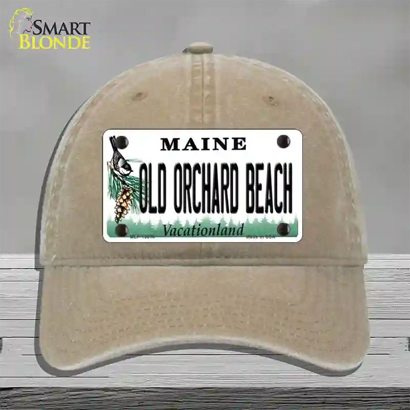 Old Orchard Beach Maine Novelty License Plate Hat Tag Unconstructed Cotton Khaki