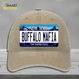 Buffalo Mafia New York Novelty License Plate Hat Tag Unconstructed Cotton Khaki