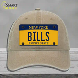 Bills New York Yellow Novelty License Plate Hat Tag Unconstructed Cotton Khaki