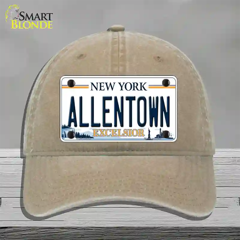 Allentown Excelsior New York Novelty License Plate Hat Tag Unconstructed Cotton Khaki