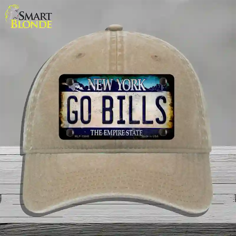 Go Bills New York Rusty Novelty License Plate Hat Tag Unconstructed Cotton Khaki