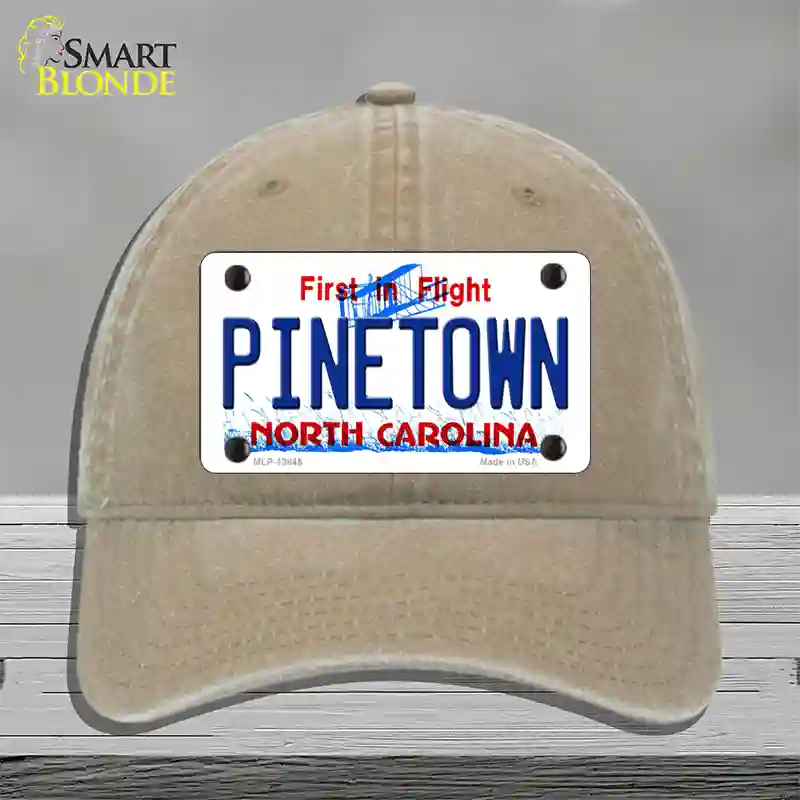 Pinetown North Carolina Novelty License Plate Hat Tag Unconstructed Cotton Khaki