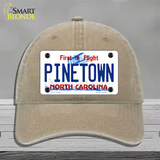 Pinetown North Carolina Novelty License Plate Hat Tag Unconstructed Cotton Khaki