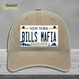 Bills Mafia NY Excelsior Novelty License Plate Hat Tag Unconstructed Cotton Khaki