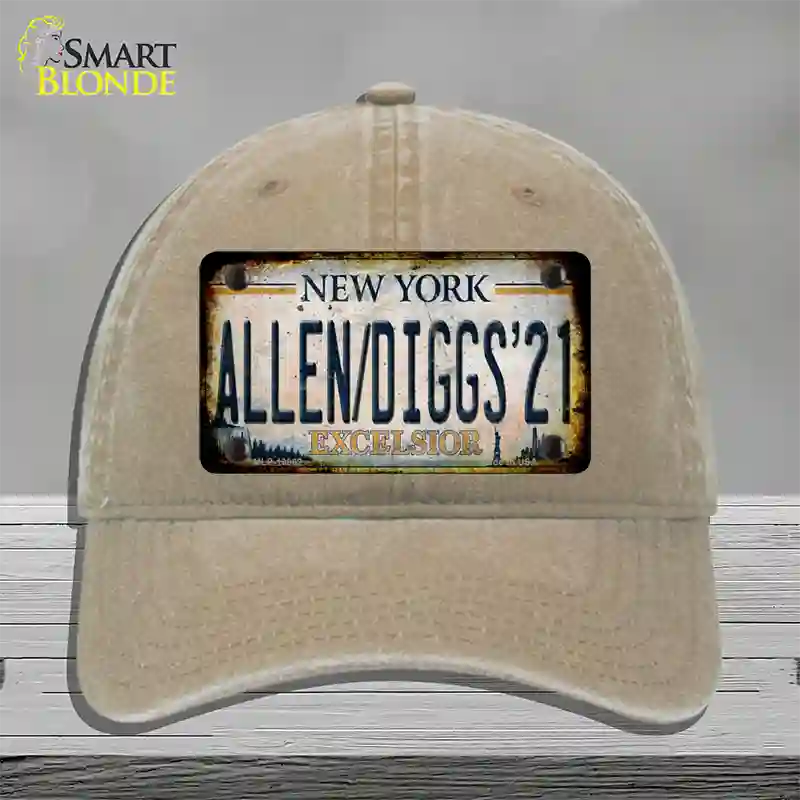 Allen Diggs 21 NY Excelsior Rusty Novelty License Plate Hat Tag Unconstructed Cotton Khaki