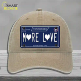 More Love Hearts Tennessee Blue Novelty License Plate Hat Tag Unconstructed Cotton Khaki