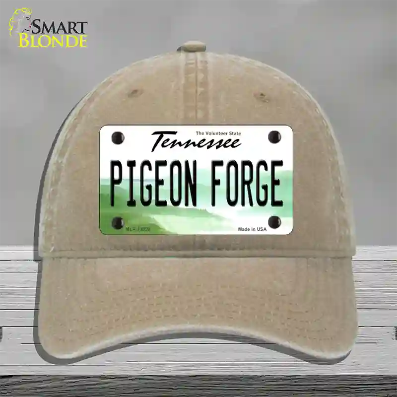 Pigeon Forge Tennessee Novelty License Plate Hat Tag Unconstructed Cotton Khaki