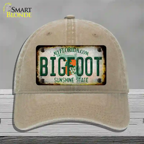 Bigfoot Florida Novelty License Plate Hat Tag Unconstructed Cotton / Khaki