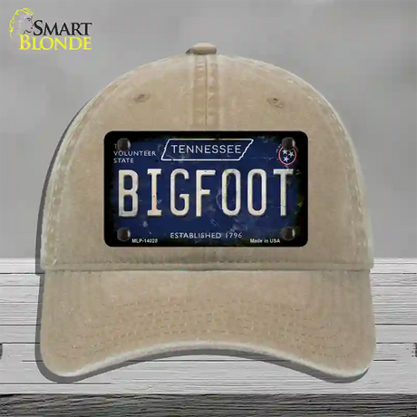 Bigfoot Tennessee Novelty License Plate Hat Tag Unconstructed Cotton / Khaki