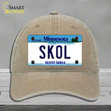 Skol Minnesota Novelty License Plate Hat Unconstructed Cotton / Khaki