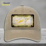 Virgin Islands Rusty Blank Novelty License Plate Hat Unconstructed Cotton / Khaki
