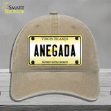 Virgin Islands Anegada Novelty License Plate Hat Unconstructed Cotton / Khaki