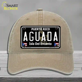 Aguada Puerto Rico Black Novelty License Plate Hat Unconstructed Cotton / Khaki