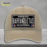 Barranquitas Puerto Rico Black Novelty License Plate Hat Unconstructed Cotton / Khaki