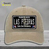 Las Piedras Puerto Rico Black Novelty License Plate Hat Unconstructed Cotton / Khaki