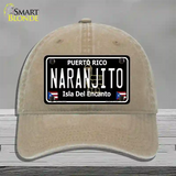 Naranjito Puerto Rico Black Novelty License Plate Hat Unconstructed Cotton / Khaki