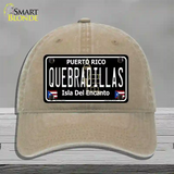 Quebradillas Puerto Rico Black Novelty License Plate Hat Unconstructed Cotton / Khaki