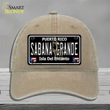 Sabana Grande Puerto Rico Black Novelty License Plate Hat Unconstructed Cotton / Khaki