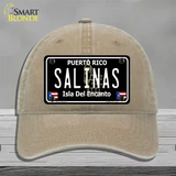 Salinas Puerto Rico Black Novelty License Plate Hat Unconstructed Cotton / Khaki